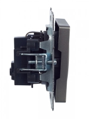 Розетка 1-м СП BRITE РС14-1-0-БрС 16А с заземл. защ. шторки сталь IEK BR-R14-16-K46 BR-R14-16-K46