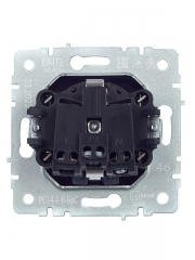 Розетка 1-м СП BRITE РС14-1-0-БрС 16А с заземл. защ. шторки сталь IEK BR-R14-16-K46 BR-R14-16-K46