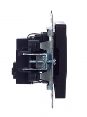 Розетка BRITE РС14-1-0-БрЧ 16А с заземл. защ. шторки черн. IEK BR-R14-16-K02 BR-R14-16-K02