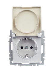 Розетка BRITE РСбш10-3-БрА 16А IP20 с заземл. защ. шторки с крышкой алюм. IEK BR-R16-16-K47 BR-R16-16-K47