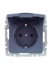 Розетка BRITE РСбш10-3-БрМ 16А IP20 с заземл. защ. шторки с крышкой маренго IEK BR-R16-16-K35 BR-R16-16-K35