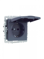 Розетка BRITE РСбш10-3-БрМ 16А IP20 с заземл. защ. шторки с крышкой маренго IEK BR-R16-16-K35 BR-R16-16-K35