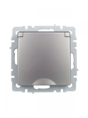 Розетка BRITE РСбш10-3-БрС 16А IP20 с заземл. защ. шторки с крышкой сталь IEK BR-R16-16-K46 BR-R16-16-K46