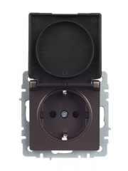 Розетка BRITE РСбш10-3-БрТБ 16А IP20 с заземл. защ. шторки с крышкой бронза IEK BR-R16-16-K45 BR-R16-16-K45