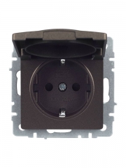Розетка BRITE РСбш10-3-БрТБ 16А IP20 с заземл. защ. шторки с крышкой бронза IEK BR-R16-16-K45 BR-R16-16-K45