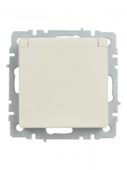 Розетка BRITE РСбш10-3-44-БрКр 16А IP44 с заземл. защ. шторки с крышкой беж. IEK BR-R16-16-44-K10 BR-R16-16-44-K10