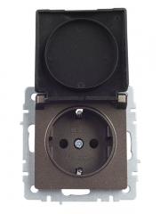 Розетка BRITE РСбш10-3-44-БрТБ 16А IP44 с заземл. защ. шторки с крышкой бронза IEK BR-R16-16-44-K45 BR-R16-16-44-K45