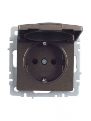 Розетка BRITE РСбш10-3-44-БрТБ 16А IP44 с заземл. защ. шторки с крышкой бронза IEK BR-R16-16-44-K45 BR-R16-16-44-K45