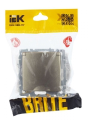 Розетка BRITE РСбш10-3-44-БрШ 16А IP44 с заземл. защ. шторки с крышкой шампань IEK BR-R16-16-44-K37 BR-R16-16-44-K37