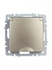 Розетка BRITE РСбш10-3-44-БрШ 16А IP44 с заземл. защ. шторки с крышкой шампань IEK BR-R16-16-44-K37 BR-R16-16-44-K37