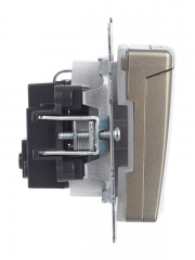 Розетка BRITE РСбш10-3-44-БрШ 16А IP44 с заземл. защ. шторки с крышкой шампань IEK BR-R16-16-44-K37 BR-R16-16-44-K37