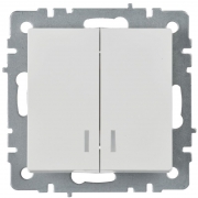 Выключатель 2-кл. СП BRITE ВС10-2-1-БрБ 10А с инд. бел. IEK BR-V20-1-10-K01 BR-V20-1-10-K01