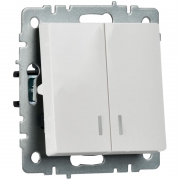 Выключатель 2-кл. СП BRITE ВС10-2-1-БрБ 10А с инд. бел. IEK BR-V20-1-10-K01 BR-V20-1-10-K01