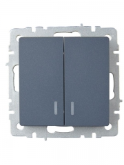 Выключатель 2-кл. СП BRITE ВС10-2-1-БрМ 10А с инд. маренго IEK BR-V20-1-10-K35 BR-V20-1-10-K35