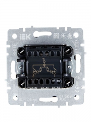 Выключатель 2-кл. СП BRITE ВС10-2-1-БрС 10А с инд. сталь IEK BR-V20-1-10-K46 BR-V20-1-10-K46