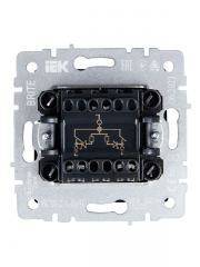 Выключатель 2-кл. СП BRITE ВС10-2-1-БрЧ 10А с инд. черн. IEK BR-V20-1-10-K02 BR-V20-1-10-K02