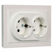 Розетка 2-м СП BRITE РС12-3-БрЖ 16А в сборе с заземл. без защ. шторок жемчуж. IEK BR-R21-16-K36-F BR-R21-16-K36-F