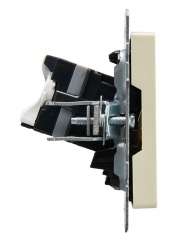 Розетка компьютерная двойная СП RJ45 кат.5E BRITE РК10-2-БрКр беж. IEK BR-K20-1-K10 BR-K20-1-K10