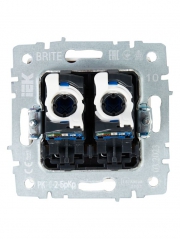 Розетка компьютерная двойная СП RJ45 кат.5E BRITE РК10-2-БрКр беж. IEK BR-K20-1-K10 BR-K20-1-K10