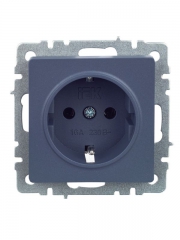 Розетка 1-м СП BRITE РС11-1-0-БрМ 16А с заземл. без защ. шторки маренго IEK BR-R11-16-K35 BR-R11-16-K35