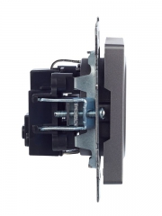 Розетка 1-м СП BRITE РС11-1-0-БрС 16А с заземл. без защ. шторки сталь IEK BR-R11-16-K46 BR-R11-16-K46