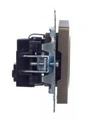 Розетка BRITE РС11-1-0-БрШ 16А с заземл. без защ. шторки шампань IEK BR-R11-16-K37 BR-R11-16-K37