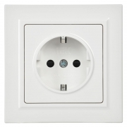 Розетка BRITE РСР14-1-0-БрБ 16А в сборе с заземл. защ. шторки бел. IEK BR-R14-16-K01-F BR-R14-16-K01-F