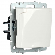 Розетка BRITE РСбш10-3-БрБ 16А IP20 с заземл. защ. шторки с крышкой бел. IEK BR-R16-16-K01 BR-R16-16-K01