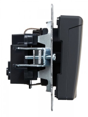 Розетка BRITE РСбш10-3-БрГ 16А IP20 с заземл. защ. шторки с крышкой графит IEK BR-R16-16-K53 BR-R16-16-K53