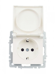 Розетка BRITE РСбш10-3-БрЖ 16А IP20 с заземл. защ. шторки с крышкой жемчуж. IEK BR-R16-16-K36 BR-R16-16-K36