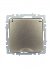 Розетка BRITE РСбш10-3-БрШ 16А IP20 с заземл. защ. шторки с крышкой шампань IEK BR-R16-16-K37 BR-R16-16-K37