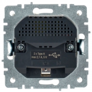 Розетка BRITE РЮш10-1-БрБ 16А с USB A+A 2.1А с заземл. защ. шторки бел. IEK BR-R14-16-U21-D21-K01 BR-R14-16-U21-D21-K01