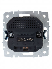 Розетка BRITE РЮш10-2-БрБ 16А с USB A+A 3.1А с заземл. защ. шторки бел. IEK BR-R14-16-U21-D31-K01 BR-R14-16-U21-D31-K01