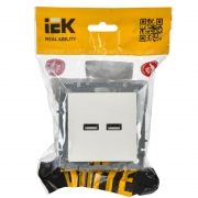 Розетка BRITE USB A+A 3.1А РЮ10-1-БрБ бел. IEK BR-U21-D31-K01 BR-U21-D31-K01