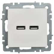 Розетка BRITE USB A+A 3.1А РЮ10-1-БрБ бел. IEK BR-U21-D31-K01 BR-U21-D31-K01