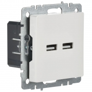 Розетка BRITE USB A+A 3.1А РЮ10-1-БрБ бел. IEK BR-U21-D31-K01 BR-U21-D31-K01