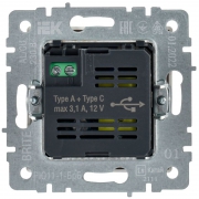 Розетка BRITE USB A+C 18Вт РЮ11-1-БрБ бел. IEK BR-U22-018-K01 BR-U22-018-K01