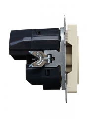 Розетка BRITE РЮш11-1-БрКр 16А с USB A+C 18Вт с заземл. защ. шторки беж. IEK BR-R14-16-U22-018-K10 BR-R14-16-U22-018-K10