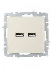 Розетка BRITE USB A+A 3.1А РЮ10-1-БрКр беж. IEK BR-U21-D31-K10 BR-U21-D31-K10