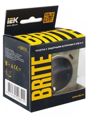 Розетка BRITE РЮш11-1-БрШ 16А с USB A+C 18Вт с заземл. защ. шторки шампань IEK BR-R14-16-U22-018-K37 BR-R14-16-U22-018-K37