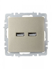 Розетка BRITE USB A+A 3.1А РЮ10-1-БрШ шампань IEK BR-U21-D31-K37 BR-U21-D31-K37