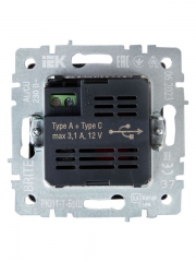 Розетка BRITE USB A+C 18Вт РЮ11-1-БрШ шампань IEK BR-U22-018-K37 BR-U22-018-K37