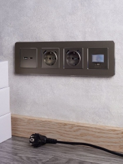 Розетка BRITE USB A+C 18Вт РЮ11-1-БрШ шампань IEK BR-U22-018-K37 BR-U22-018-K37