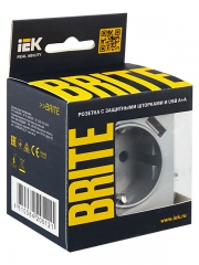 Розетка BRITE РЮш10-2-БрА 16А с USB A+A 3.1А с заземл. защ. шторки алюм. IEK BR-R14-16-U21-D31-K47 BR-R14-16-U21-D31-K47