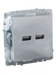 Розетка BRITE USB A+A 3.1А РЮ10-1-БрА алюм. IEK BR-U21-D31-K47 BR-U21-D31-K47