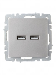 Розетка BRITE USB A+A 3.1А РЮ10-1-БрС сталь IEK BR-U21-D31-K46 BR-U21-D31-K46