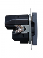 Розетка BRITE РЮш10-1-БрМ 16А с USB A+A 2.1А с заземл. защ. шторки маренго IEK BR-R14-16-U21-D21-K35 BR-R14-16-U21-D21-K35