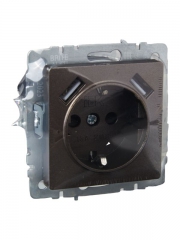 Розетка BRITE РЮш10-1-БрТБ 16А с USB A+A 2.1А с заземл. защ. шторки темн. бронза IEK BR-R14-16-U21-D21-K45 BR-R14-16-U21-D21-K45