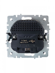 Розетка BRITE РЮш10-1-БрЧ 16А с USB A+A 2.1А с заземл. защ. шторки черн. IEK BR-R14-16-U21-D21-K02 BR-R14-16-U21-D21-K02