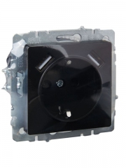 Розетка BRITE РЮш10-1-БрЧ 16А с USB A+A 2.1А с заземл. защ. шторки черн. IEK BR-R14-16-U21-D21-K02 BR-R14-16-U21-D21-K02